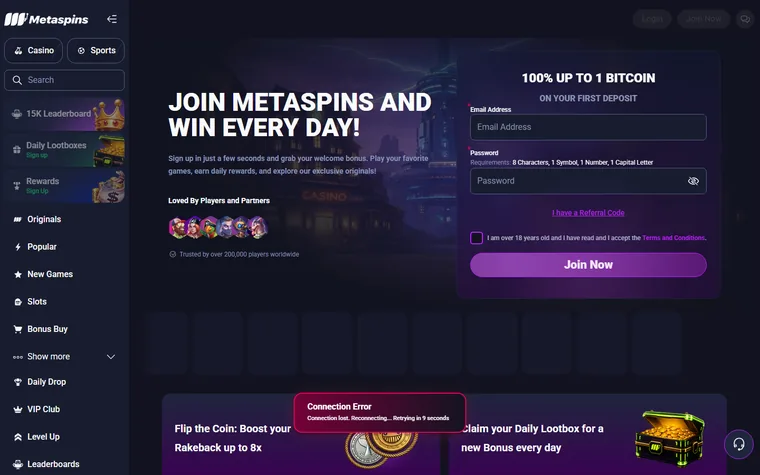 The front page of metaspins.com
